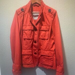 Eddie Bauer Women's Bright Orange Utility Jacket with Front Pockets
